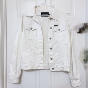 Calvin Klein Jeans Denim Jacket Size S Off-White Casual Everyday Wear